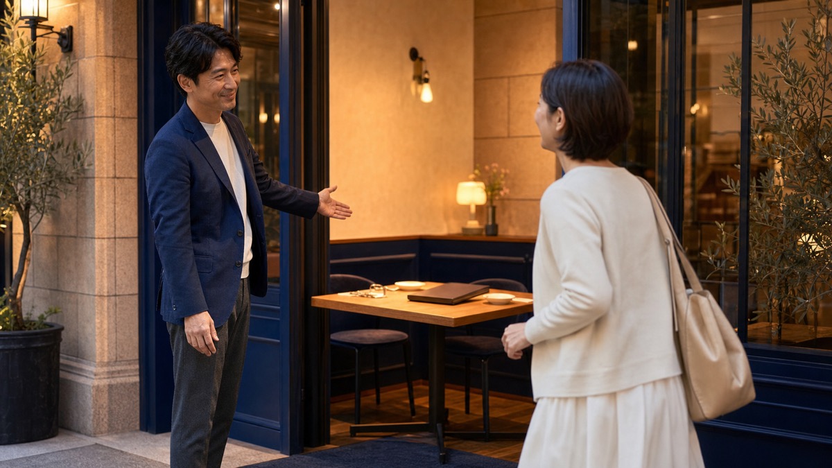 仮交際の初回デート完全ガイド｜誘い方・店選び・当日の流れを表現した記事専用アイキャッチ画像